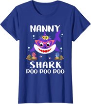 Nanny Shark Shirt Mothers Day Gift Idea For Mother Wife T-Shirt