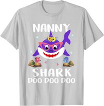 Nanny Shark Shirt Mothers Day Gift Idea For Mother Wife T-Shirt