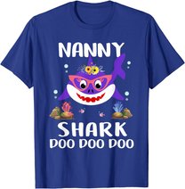 Nanny Shark Shirt Mothers Day Gift Idea For Mother Wife T-Shirt