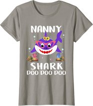 Nanny Shark Shirt Mothers Day Gift Idea For Mother Wife T-Shirt