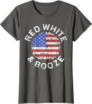 Red White And Booze T-Shirt Drinking 4th of July Shirt T-Shirt