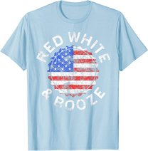 Red White And Booze T-Shirt Drinking 4th of July Shirt T-Shirt
