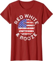 Red White And Booze T-Shirt Drinking 4th of July Shirt T-Shirt