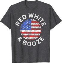 Red White And Booze T-Shirt Drinking 4th of July Shirt T-Shirt
