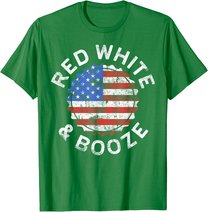 Red White And Booze T-Shirt Drinking 4th of July Shirt T-Shirt