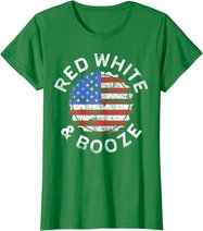 Red White And Booze T-Shirt Drinking 4th of July Shirt T-Shirt