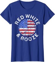 Red White And Booze T-Shirt Drinking 4th of July Shirt T-Shirt