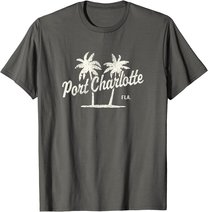 Port Charlotte Florida Vintage 70s Palm Trees Graphic T-Shirt