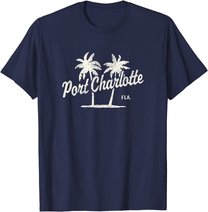Port Charlotte Florida Vintage 70s Palm Trees Graphic T-Shirt