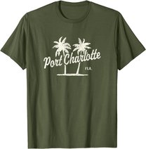 Port Charlotte Florida Vintage 70s Palm Trees Graphic T-Shirt