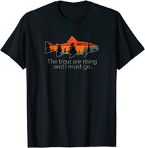 Fly Fishing Apparel & Decor Rising Trout Flies by Black Fly T-Shirt