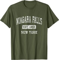 Niagara Falls New York NY Vintage Established Sports Design T-Shirt