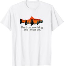 Fly Fishing Apparel & Decor Rising Trout Flies by Black Fly T-Shirt