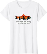 Fly Fishing Apparel & Decor Rising Trout Flies by Black Fly T-Shirt