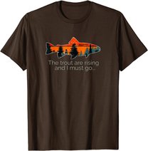 Fly Fishing Apparel & Decor Rising Trout Flies by Black Fly T-Shirt