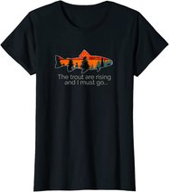 Fly Fishing Apparel & Decor Rising Trout Flies by Black Fly T-Shirt