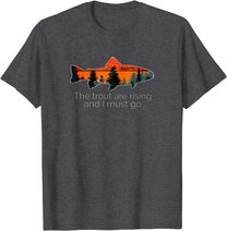 Fly Fishing Apparel & Decor Rising Trout Flies by Black Fly T-Shirt