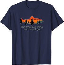 Fly Fishing Apparel & Decor Rising Trout Flies by Black Fly T-Shirt