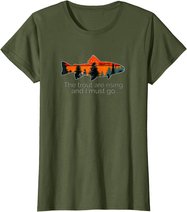 Fly Fishing Apparel & Decor Rising Trout Flies by Black Fly T-Shirt