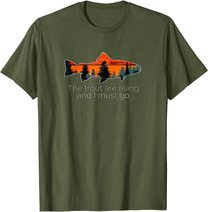 Fly Fishing Apparel & Decor Rising Trout Flies by Black Fly T-Shirt