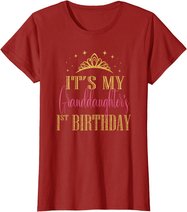 It's My Granddaughter 1st Birthday Girls Party Matching T-Shirt