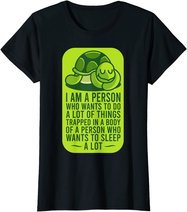Funny Turtle Shirt SLEEPING TURTLE Gift T-Shirt