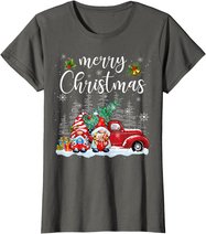 Merry Christmas Gnomes Red Truck Snow Xmas Tree Pajamas T-Shirt