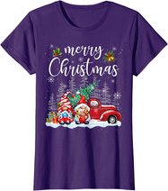 Merry Christmas Gnomes Red Truck Snow Xmas Tree Pajamas T-Shirt