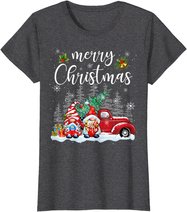 Merry Christmas Gnomes Red Truck Snow Xmas Tree Pajamas T-Shirt