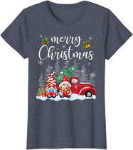 Merry Christmas Gnomes Red Truck Snow Xmas Tree Pajamas T-Shirt