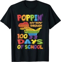 Poppin my way through 100 Days Of School - Pop it Dinosaur T-Shirt