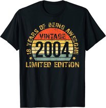 Turning 18 Birthday Decorations Men 18th BDay 2004 Birthday T-Shirt