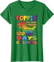 Poppin my way through 100 Days Of School - Pop it Dinosaur T-Shirt
