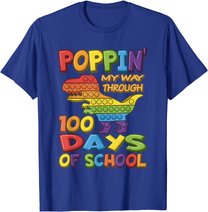 Poppin my way through 100 Days Of School - Pop it Dinosaur T-Shirt