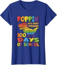 Poppin my way through 100 Days Of School - Pop it Dinosaur T-Shirt