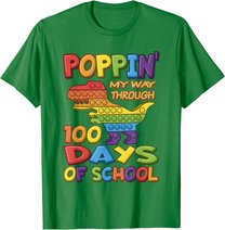 Poppin my way through 100 Days Of School - Pop it Dinosaur T-Shirt