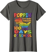 Poppin my way through 100 Days Of School - Pop it Dinosaur T-Shirt