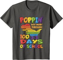 Poppin my way through 100 Days Of School - Pop it Dinosaur T-Shirt