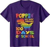 Poppin my way through 100 Days Of School - Pop it Dinosaur T-Shirt