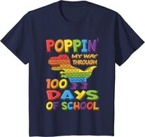 Poppin my way through 100 Days Of School - Pop it Dinosaur T-Shirt