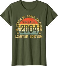 Turning 18 Birthday Decorations Men 18th BDay 2004 Birthday T-Shirt