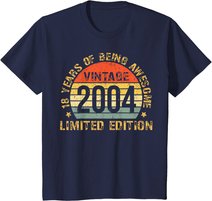 Turning 18 Birthday Decorations Men 18th BDay 2004 Birthday T-Shirt