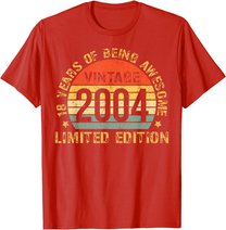 Turning 18 Birthday Decorations Men 18th BDay 2004 Birthday T-Shirt