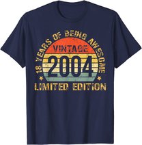 Turning 18 Birthday Decorations Men 18th BDay 2004 Birthday T-Shirt
