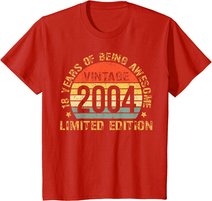 Turning 18 Birthday Decorations Men 18th BDay 2004 Birthday T-Shirt
