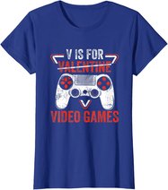 V is for Video Games - Matching Family Valentines Day Gamer T-Shirt