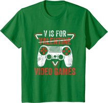 V is for Video Games - Matching Family Valentines Day Gamer T-Shirt