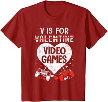 V is for Video Games - Matching Family Valentines Day Gamer T-Shirt
