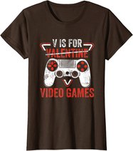 V is for Video Games - Matching Family Valentines Day Gamer T-Shirt