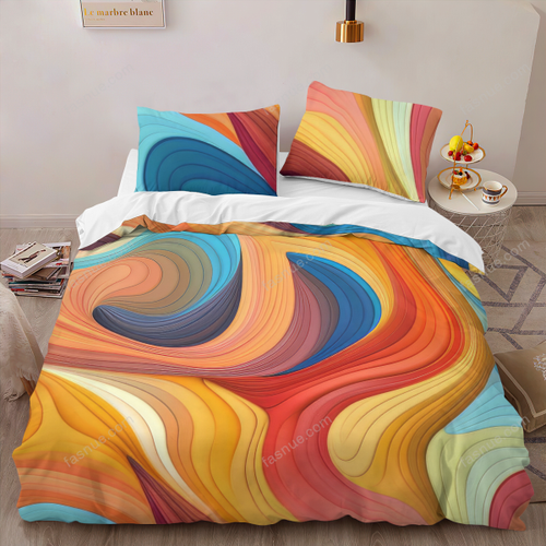 Bedding Set Colorful Soft Curves, Dulcet, Warm, Take care of you and your family's sleep